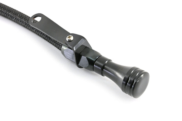 BRAIDED CHRYSLER HEMI 5.7L, 6.1L, 6.4L CENTER SUMP PAN FLEXIBLE DIPSTICK – BLACK