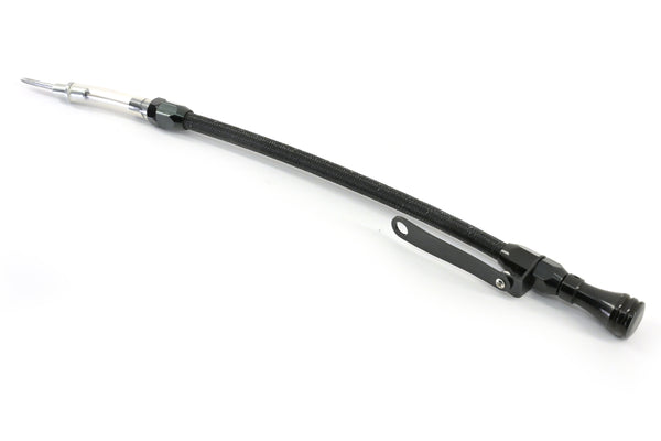 CFR PERFORMANCE STAINLESS BRAIDED CHRYSLER HEMI 5.7L & 6.1L TRUCK BILLET HANDLE FLEXIBLE DIPSTICK – BLACK
