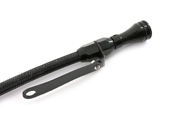 CFR PERFORMANCE STAINLESS BRAIDED CHRYSLER HEMI 5.7L & 6.1L TRUCK BILLET HANDLE FLEXIBLE DIPSTICK – BLACK