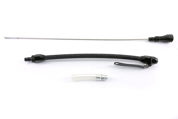 CFR PERFORMANCE STAINLESS BRAIDED CHRYSLER HEMI 5.7L & 6.1L TRUCK BILLET HANDLE FLEXIBLE DIPSTICK – BLACK