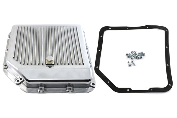 CFR Performance Compatible/Replacement CHEVY-GM TURBO TH-350 ALUMINUM TRANSMISSION PAN KIT DEEP FINNED – POLISHED