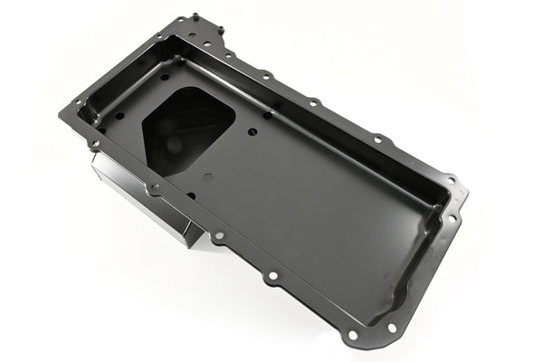 Compatible/Replacement STEEL Chevy GM LS Engines Oil Pan 7 QT Filter Adapter Kit w/Bolts, Pickup, Gasket – Black