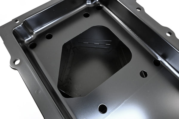 Compatible/Replacement STEEL Chevy GM LS Engines Oil Pan 7 QT Filter Adapter Kit w/Bolts, Pickup, Gasket – Black