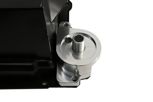 Compatible/Replacement STEEL Chevy GM LS Engines Oil Pan 7 QT Filter Adapter Kit w/Bolts, Pickup, Gasket – Black