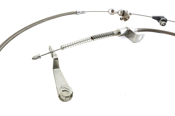 CFR PERFORMANCE NATURAL FINISH 1986–1993 FORD AOD TRANSMISSION KICKDOWN CABLE KIT CARBURETOR – NATURAL