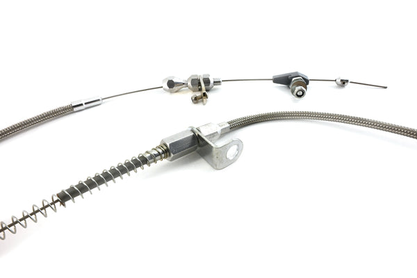 CFR PERFORMANCE NATURAL FINISH 1986–1993 FORD AOD TRANSMISSION KICKDOWN CABLE KIT CARBURETOR – NATURAL