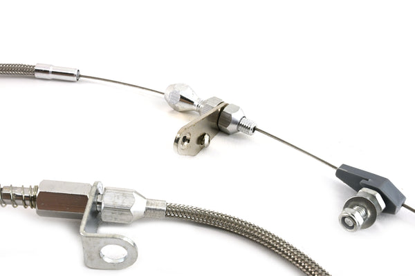 CFR PERFORMANCE NATURAL FINISH 1986–1993 FORD AOD TRANSMISSION KICKDOWN CABLE KIT CARBURETOR – NATURAL