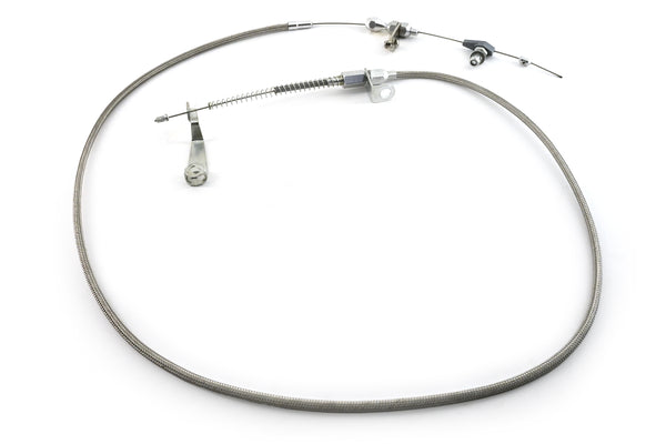 CFR PERFORMANCE NATURAL FINISH 1986–1993 FORD AOD TRANSMISSION KICKDOWN CABLE KIT CARBURETOR – NATURAL