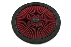 Cotton Universal-Top Flow Round Washable Air Cleaner Top– Red Filter with Black Ring