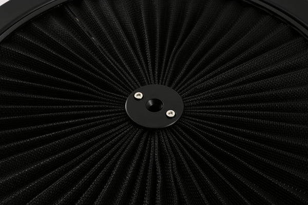 Cotton Universal Top-Flow Round Washable Air Cleaner Top – Black Filter with Black Ring