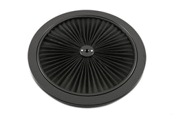 Cotton Universal Top-Flow Round Washable Air Cleaner Top – Black Filter with Black Ring