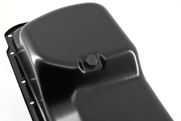 Black Oil Pan - Fits 1967–1987 Chrysler/Mopar BB 361 383 400 413 440 & HEMI 426 Engines – Center Sump, 5-Quart Capacity – Black Finish