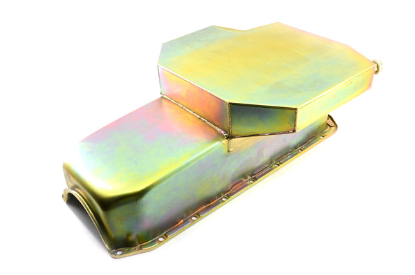 STEEL 1958-1979 CHEVY SB 283-427 ROAD RACING OIL PAN W- WINDAGE TRAY - ZINC