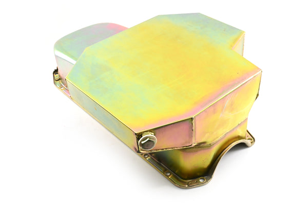 STEEL 1958-1979 CHEVY SB 283-427 ROAD RACING OIL PAN W- WINDAGE TRAY - ZINC