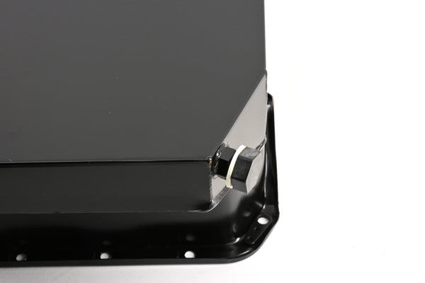 STEEL 1958-1979 CHEVY SB 283-427 ROAD RACING OIL PAN W- WINDAGE TRAY - BLACK