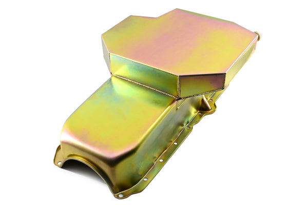 STEEL 1986-2002 CHEVY SB 305-427 ROAD RACING OIL PAN W- WINDAGE TRAY - ZINC