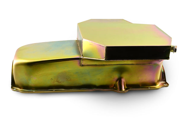 STEEL 1986-2002 CHEVY SB 305-427 ROAD RACING OIL PAN W- WINDAGE TRAY - ZINC