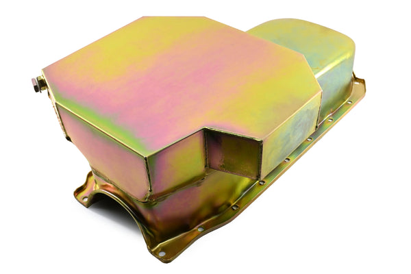STEEL 1986-2002 CHEVY SB 305-427 ROAD RACING OIL PAN W- WINDAGE TRAY - ZINC