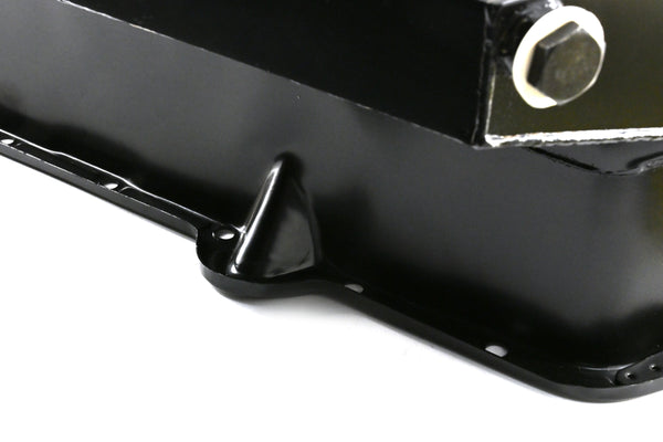 STEEL 1980-85 CHEVY SB 305-427 ROAD RACING OIL PAN W- WINDAGE TRAY - BLACK