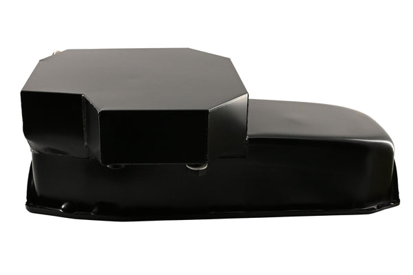 STEEL 1980-85 CHEVY SB 305-427 ROAD RACING OIL PAN W- WINDAGE TRAY - BLACK