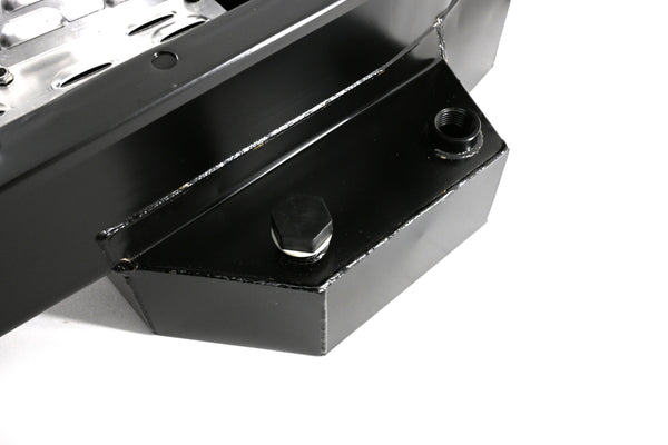 STEEL 1986-2002 CHEVY SB 305-427 ROAD RACING OIL PAN W- WINDAGE TRAY - BLACK