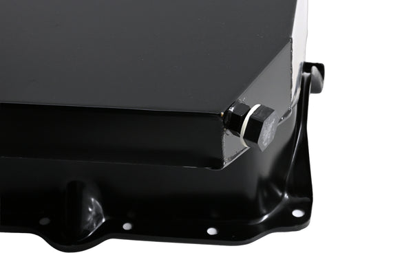 STEEL 1986-2002 CHEVY SB 305-427 ROAD RACING OIL PAN W- WINDAGE TRAY - BLACK