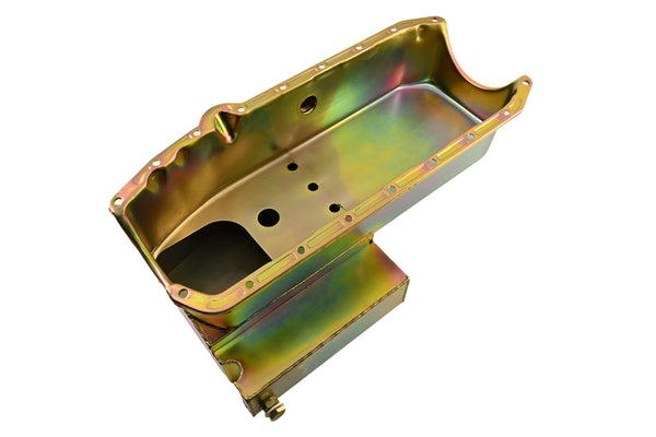 STEEL1958-79 CHEVY SB 283-400 IMCA CIRCLE TRACK RACING OIL PAN W-INSPECTION PLUG - ZINC
