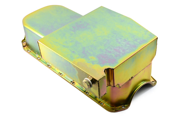 STEEL1958-79 CHEVY SB 283-400 IMCA CIRCLE TRACK RACING OIL PAN W-INSPECTION PLUG - ZINC