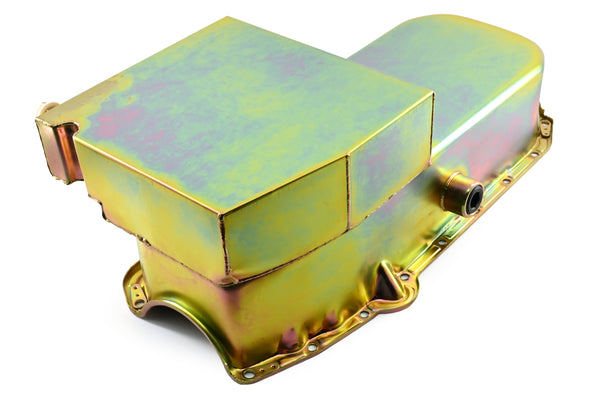 STEEL1958-79 CHEVY SB 283-400 IMCA CIRCLE TRACK RACING OIL PAN W-INSPECTION PLUG - ZINC