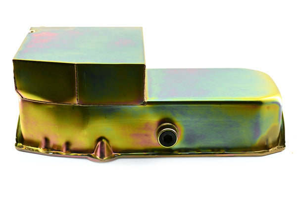 STEEL1958-79 CHEVY SB 283-400 IMCA CIRCLE TRACK RACING OIL PAN W-INSPECTION PLUG - ZINC