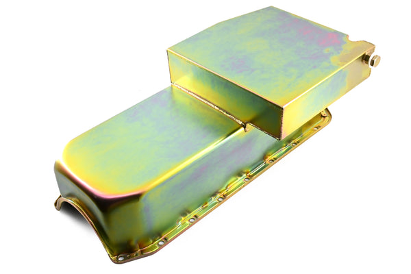 STEEL1958-79 CHEVY SB 283-400 IMCA CIRCLE TRACK RACING OIL PAN W-INSPECTION PLUG - ZINC