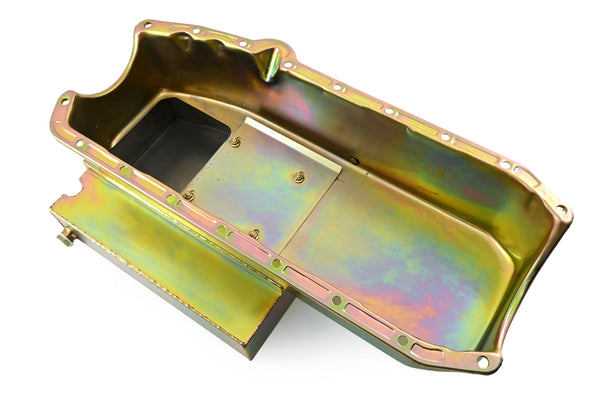 1958-79 CHEVY SMALL BLOCK 283-305-327-350 IMCA CIRCLE TRACK RACING OIL PAN - ZINC