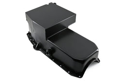 STEEL 1958-79 CHEVY SB 283-400 IMCA CIRCLE TRACK RACING OIL PAN W-INSPECTION PLUG - BLACK