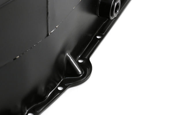 STEEL 1958-79 CHEVY SB 283-400 IMCA CIRCLE TRACK RACING OIL PAN W-INSPECTION PLUG - BLACK