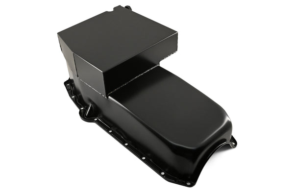 1958-79 CHEVY SMALL BLOCK 283-305-327-350-400 IMCA CIRCLE TRACK RACING OIL PAN - BLACK