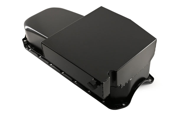 1958-79 CHEVY SMALL BLOCK 283-305-327-350-400 IMCA CIRCLE TRACK RACING OIL PAN - BLACK