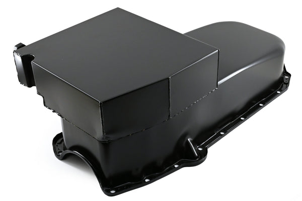 1958-79 CHEVY SMALL BLOCK 283-305-327-350-400 IMCA CIRCLE TRACK RACING OIL PAN - BLACK
