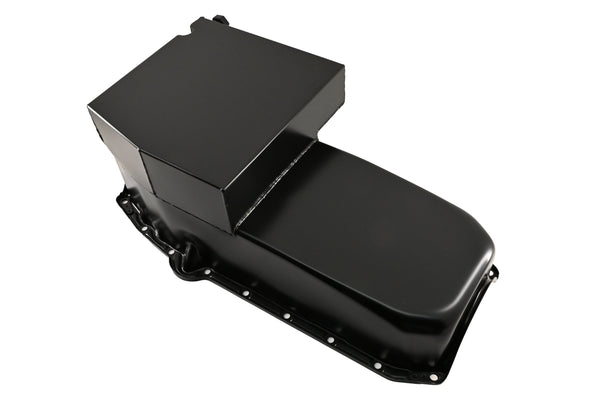 1958-79 CHEVY SMALL BLOCK 283-305-327-350-400 IMCA CIRCLE TRACK RACING OIL PAN - BLACK