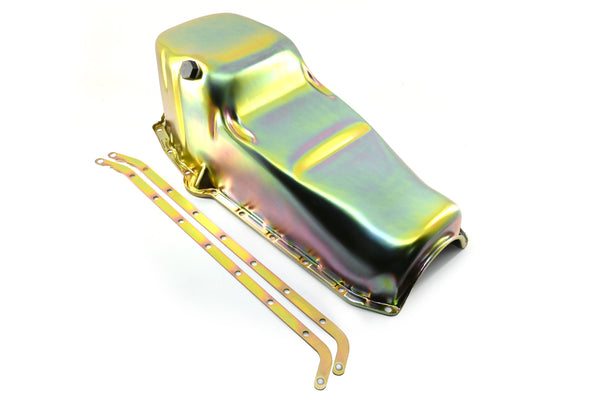 1958-79 CHEVY SMALL BLOCK 283-305-327-350 IMCA CIRCLE TRACK RACING OIL PAN - ZINC