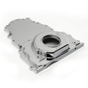 ALUMINUM CHEVY LS TWO PIECE TIMING CHAIN COVER W-O CAM SENSOR HOLE - CHROME