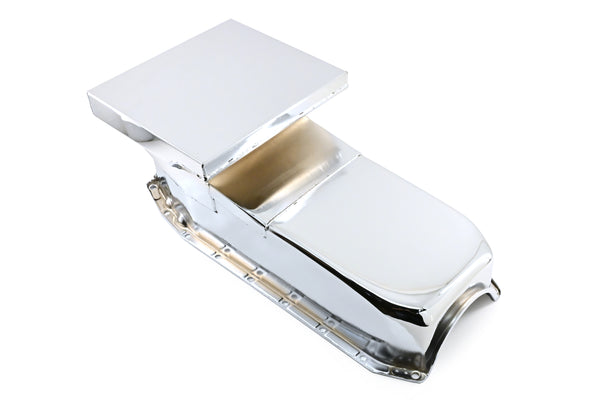 1962-67 CHEVY II-NOVA 1980-85 SMALL BLOCK 283-400 DRAG RACING OIL PAN - CHROME
