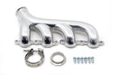 Cast Iron Exhaust Manifolds - Driver Side V-Band Clamp | 2002–2012 Chevy LS-Based Engines | Ceramic Silver Finish