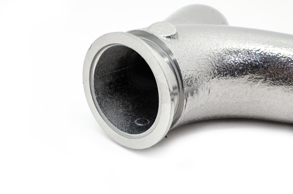 CAST IRON EXHAUST MANIFOLD – PASSENGER SIDE – V-BAND CLAMP – 2002–2012 CHEVY LS – CERAMIC SILVER