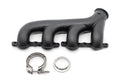 CAST IRON EXHAUST MANIFOLD – PASSENGER SIDE – V-BAND CLAMP – 2002–2012 CHEVY LS – CERAMIC BLACK