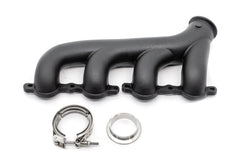 CAST IRON EXHAUST MANIFOLD – PASSENGER SIDE – V-BAND CLAMP – 2002–2012 CHEVY LS – CERAMIC BLACK