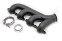 CAST IRON EXHAUST MANIFOLD – PASSENGER SIDE – V-BAND CLAMP – 2002–2012 CHEVY LS – CERAMIC BLACK