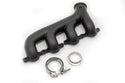 CAST IRON EXHAUST MANIFOLD – PASSENGER SIDE – V-BAND CLAMP – 2002–2012 CHEVY LS – CERAMIC BLACK