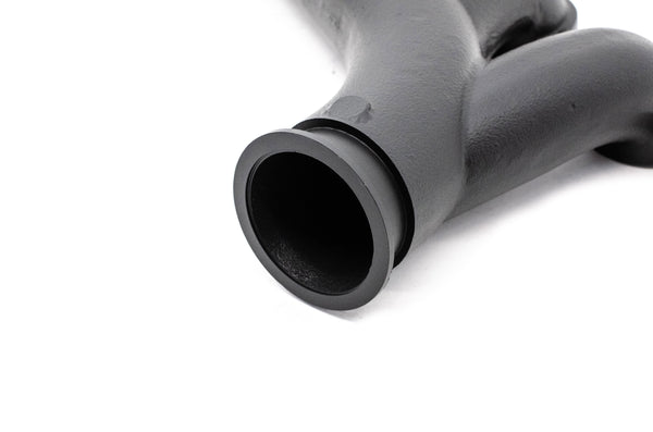Cast Iron Exhaust Manifolds - Driver Side V-Band Clamp | 2002–2012 Chevy LS-Based Engines | Ceramic Black Finish