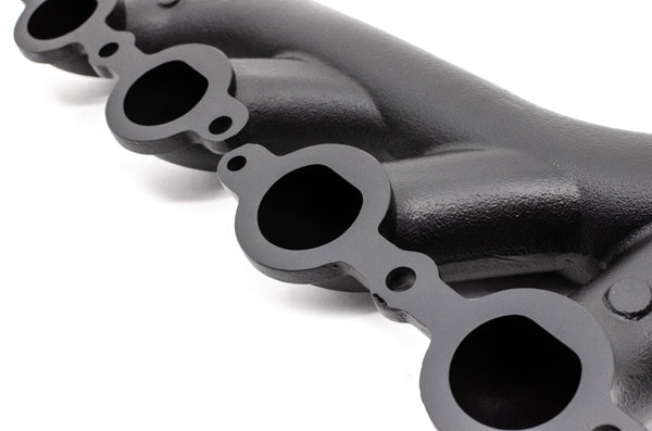 Cast Iron Exhaust Manifolds - Driver Side V-Band Clamp | 2002–2012 Chevy LS-Based Engines | Ceramic Black Finish