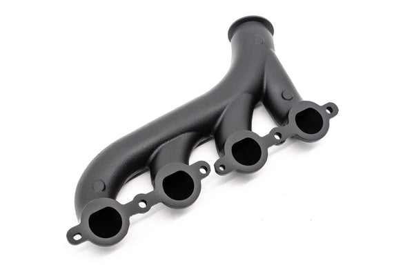 Cast Iron Exhaust Manifolds - Driver Side V-Band Clamp | 2002–2012 Chevy LS-Based Engines | Ceramic Black Finish
